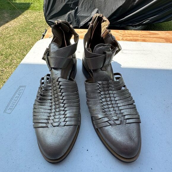 House of Harlow 1960 Shoes - House Of Harlow Silver / Gold Strappy Ankle Boots